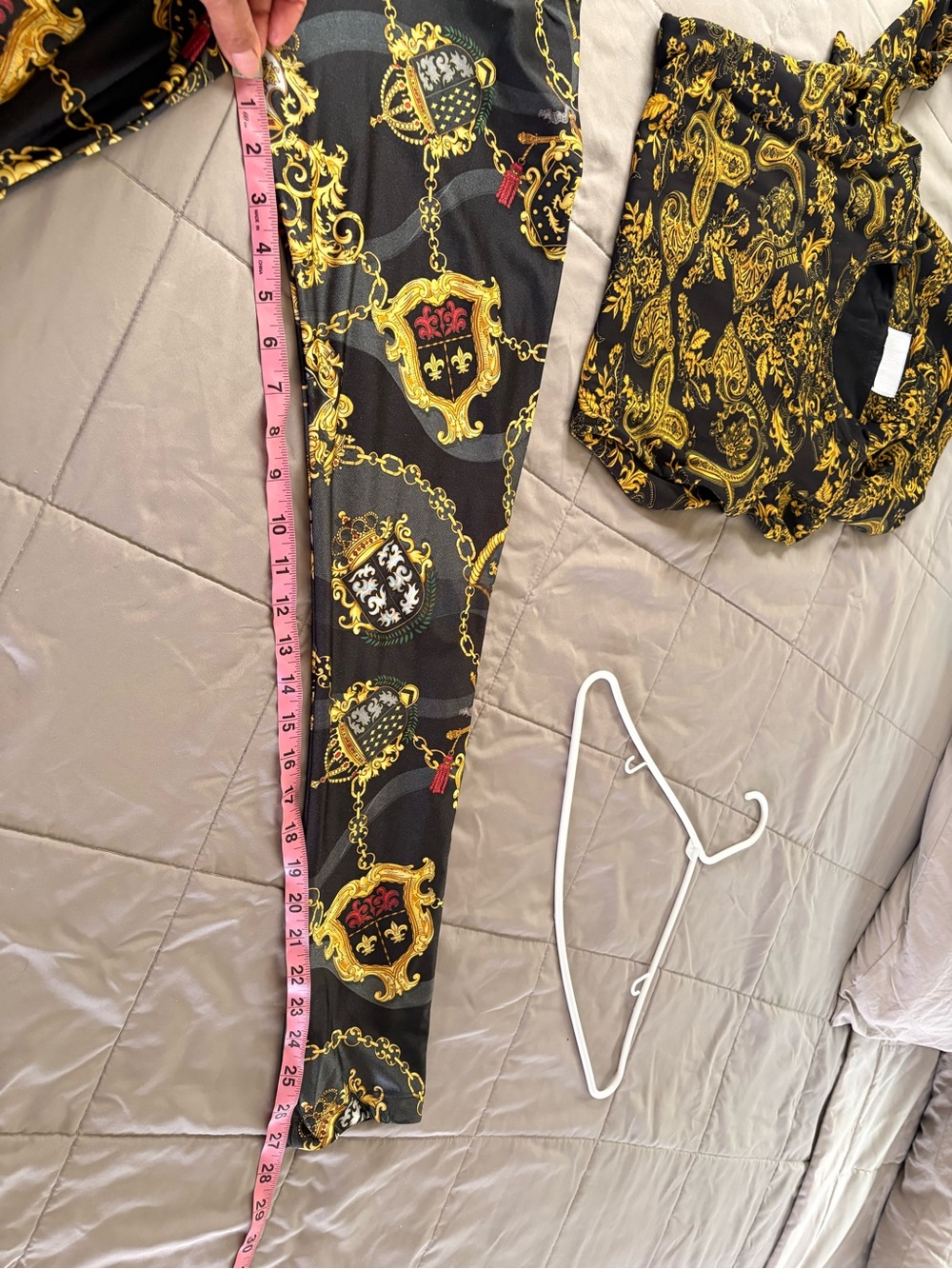 Versace Jeans Collection Black and Gold Chain-Print Long Sleeve jumpsuit - Picture 5 of 6